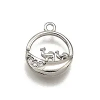 Brass Micro Pave Clear Cubic Zirconia Pendants