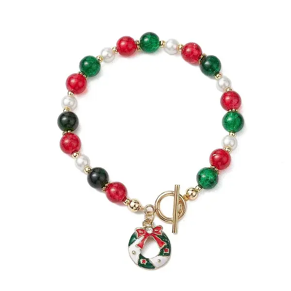 Christmas Theme Glass Beaded Bracelets