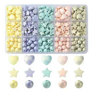 325Pcs Spray Painted Acrylic Beads