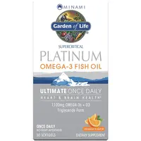 Garden of Life Minami Platinum Omega-3 Fish Oil měkké tobolky pro normální činnost nervové soustavy příchuť Orange 30 cps