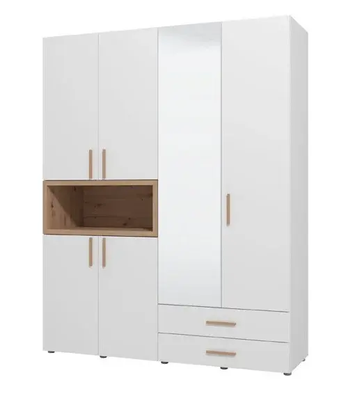 Kombinovaná šatní skříň dorcas - bílá, dub