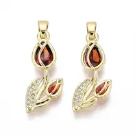 Brass Micro Pave Cubic Zirconia Pendants