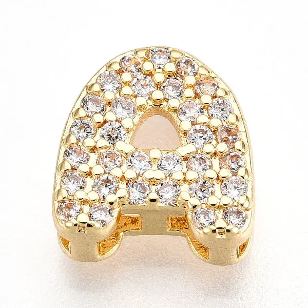 Brass Micro Pave Cubic Zirconia Charms