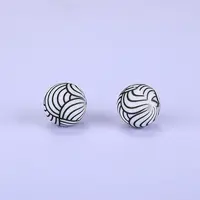 Printed Round Silicone Focal Beads