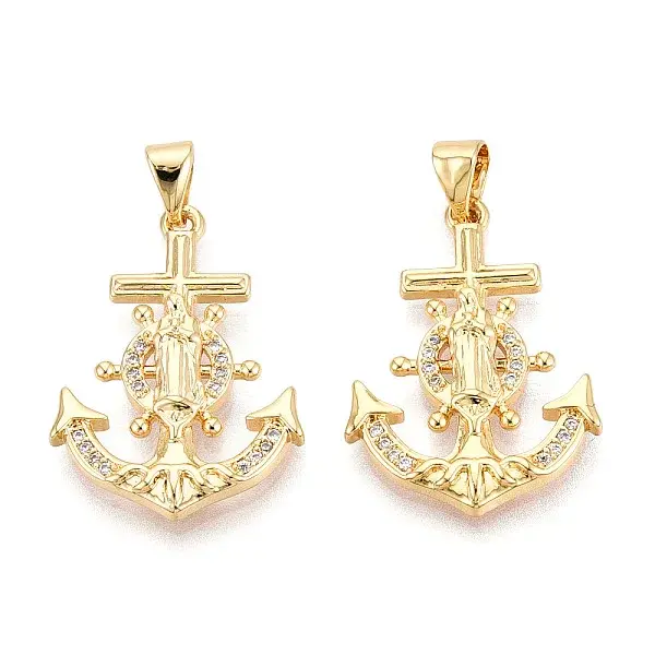 Brass Micro Pave Cubic Zirconia Pendants