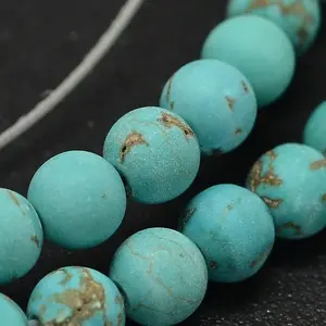 Frosted Round Natural Magnesite Beads Strands