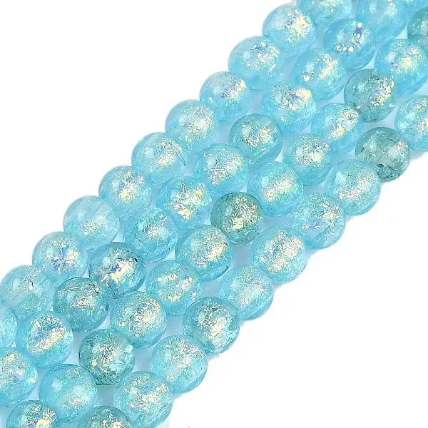 Handmade Foil Lampwork Beads Strands