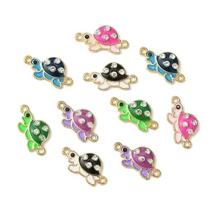10Pcs 5 Colors Alloy Enamel Connector Charms