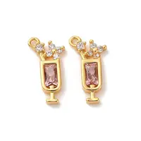 Brass Micro Pave Cubic Zirconia Pendants