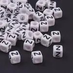 Acrylic Horizontal Hole Letter Beads