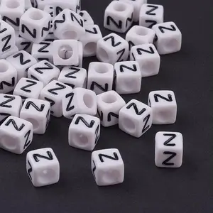 Acrylic Horizontal Hole Letter Beads