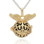 Golden Tone Brass Hollow Round Cage Pendants