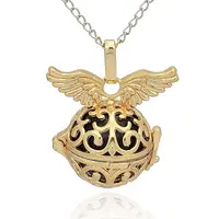 Golden Tone Brass Hollow Round Cage Pendants