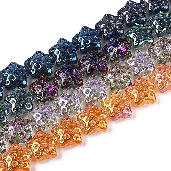 Electroplate Transparent Glass Beads Strands