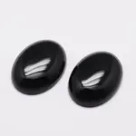 Oval Natural Dyed & Heated Black Agate Cabochons