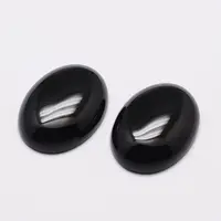 Oval Natural Dyed & Heated Black Agate Cabochons