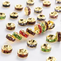 Brass Grade A Rhinestone Spacer Beads
