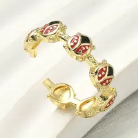 Brass Enamel Cuff Rings for Women