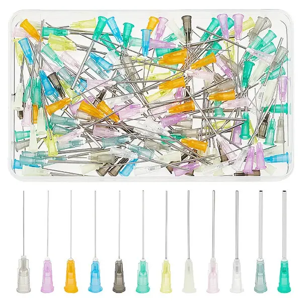 120Pcs 12 Style Plastic & Stainless Steel Fluid Precision Blunt Needle Dispense Tips