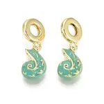 Brass Turquoise Enamel European Dangle Charms