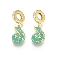 Brass Turquoise Enamel European Dangle Charms