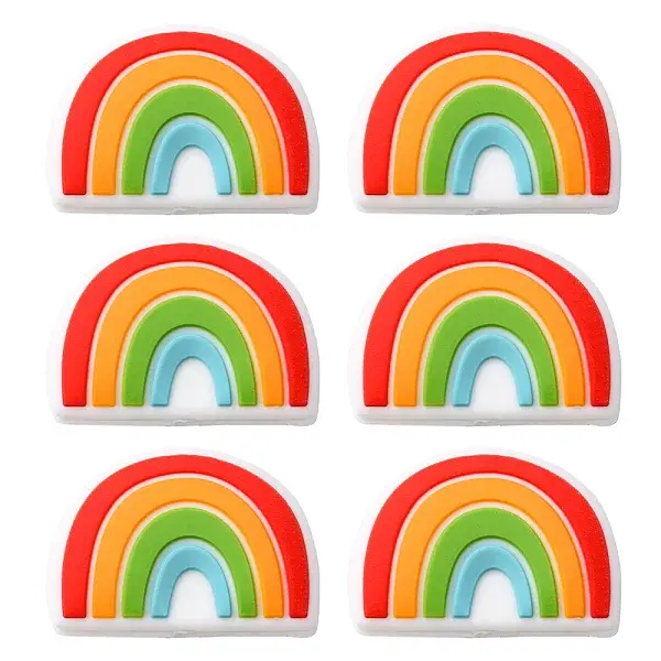 6Pcs Food Grade Eco-Friendly Silicone Focal Beads