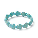 Dyed Synthetic Sea Turtle Beaded Stretch Bracelets for Women