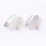 Electroplated Natural Quartz Crystal Graduated Beads Strands