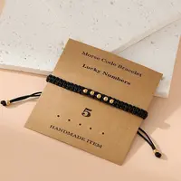 Morse Code Style Stainless Steel Braided String Bracelets for Woman Men