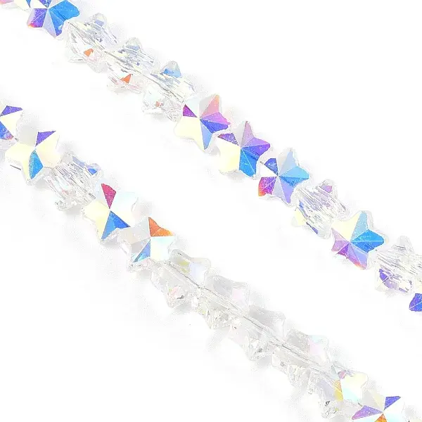 Electroplate Transparent Glass Beads Strands