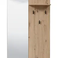 Věšákový panel se zrcadlem nathan - dub artisan/černá