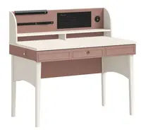 Psací stůl s usb a led světlem beauty - béžová/růžová