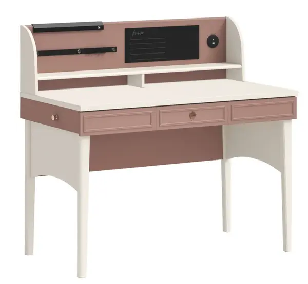 Psací stůl s usb a led světlem beauty - béžová/růžová