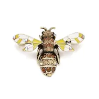 Bee Enamel Pin with Rhinestone