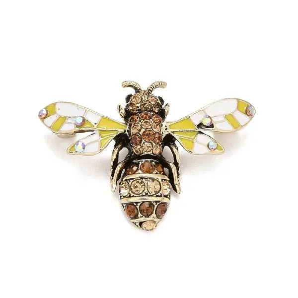 Bee Enamel Pin with Rhinestone