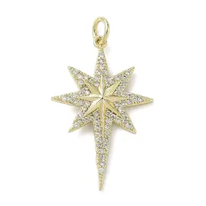 Brass Micro Pave Cubic Zirconia Pendants