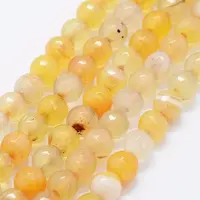 Faceted Natural Agate Beads Strands