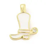 Brass with Cubic Zirconia with Enamel Pendant