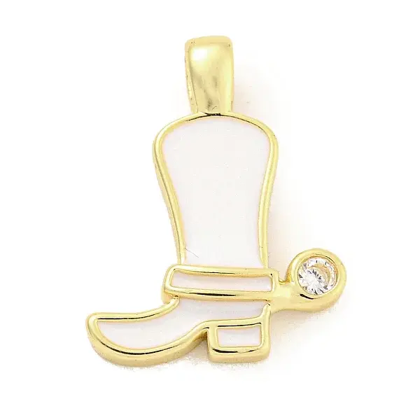 Brass with Cubic Zirconia with Enamel Pendant