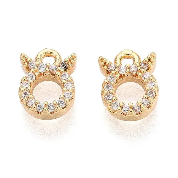 Brass Micro Pave Cubic Zirconia Charms