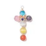 Brass Wire Wrapped Cat Eye Big Pendants