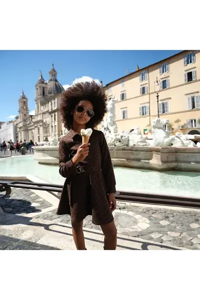 Dívčí šaty Michael Kors hnědá barva, mini, R30475