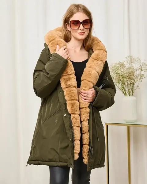 Resti Women's green winter jacket PLUS SIZE - Clothing