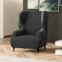 Bielastické potahy COSTINA antracit křeslo ušák (š. 60 - 110 cm)