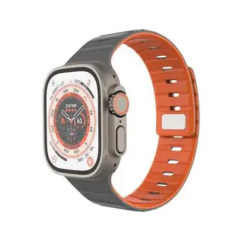 Magnetický řemínek FIXED Silicone Magnetic Strap pro Apple Watch 44/45/46/49mm, světle šedá