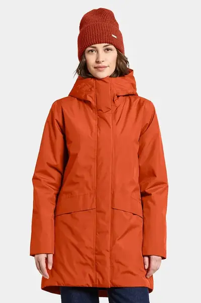 Bunda Didriksons CAJSA oranžová barva, zimní, 505938