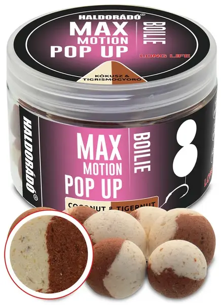 Haldorádó plovoucí boilies pop-up max motion 50 g 16+20 mm - kokos tygří ořech
