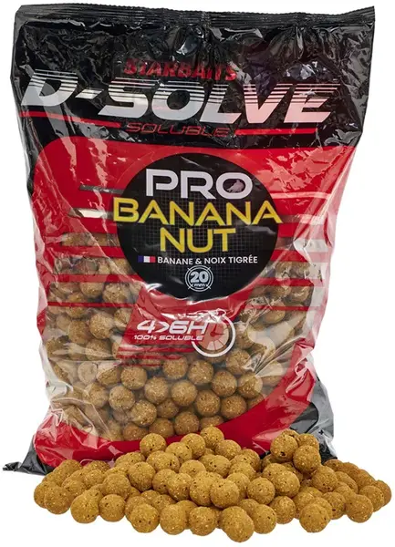 Starbaits rozpustné boilie d-solve boilies pro banana nut 2,5 kg 20 mm