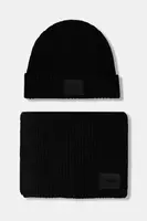 Čepice a šála s přídavkem vlny HUGO Zago Set černá barva, 50551423