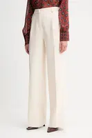 Kalhoty Morgan dámské, béžová barva, high waist, PAKA.F